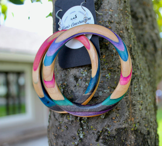 Skateboard hoop earrings