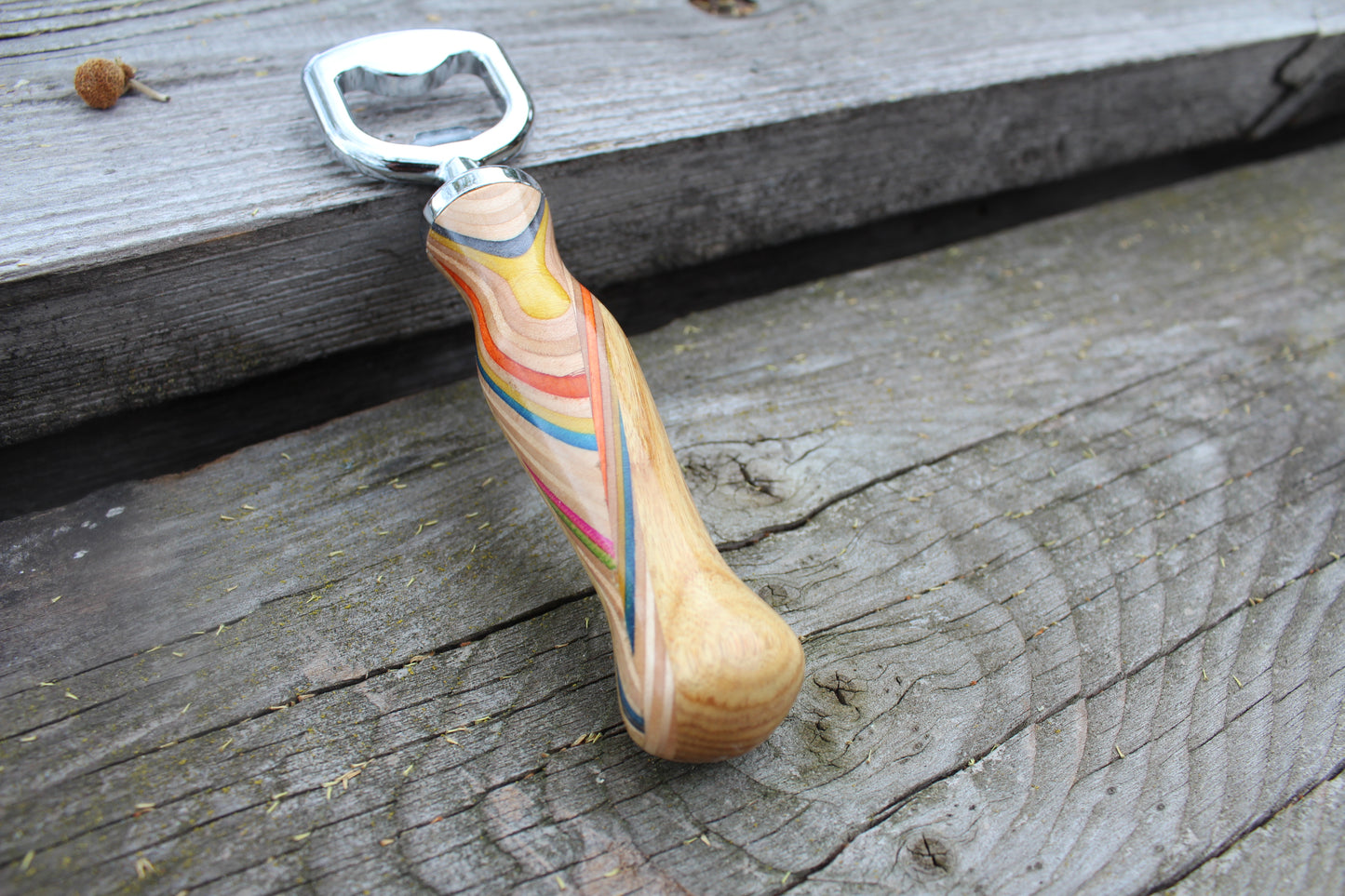 Bottle Opener, skateboard and hardwood