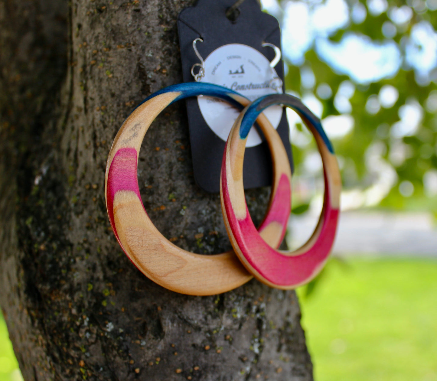 Skateboard hoop earrings