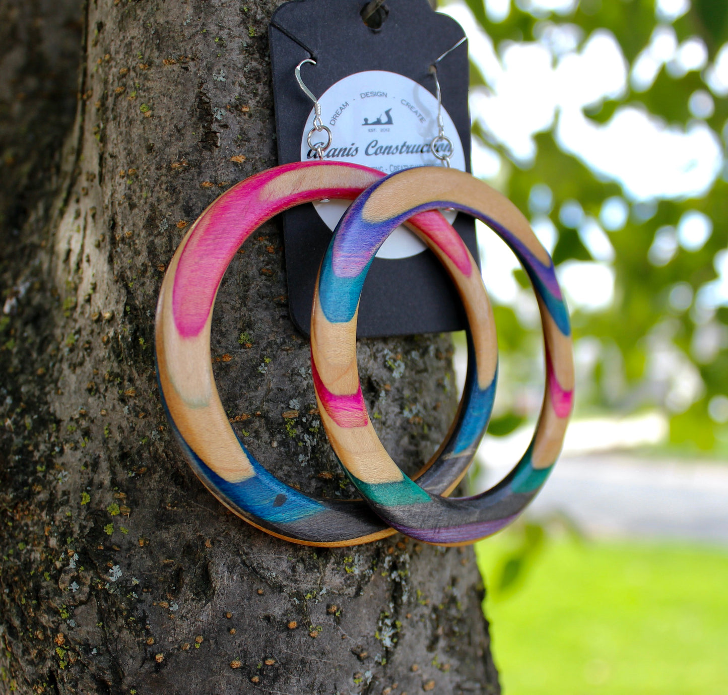 Skateboard hoop earrings