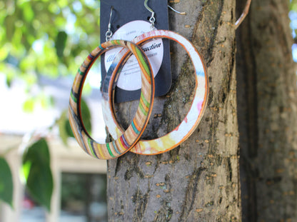 Skateboard hoop earrings