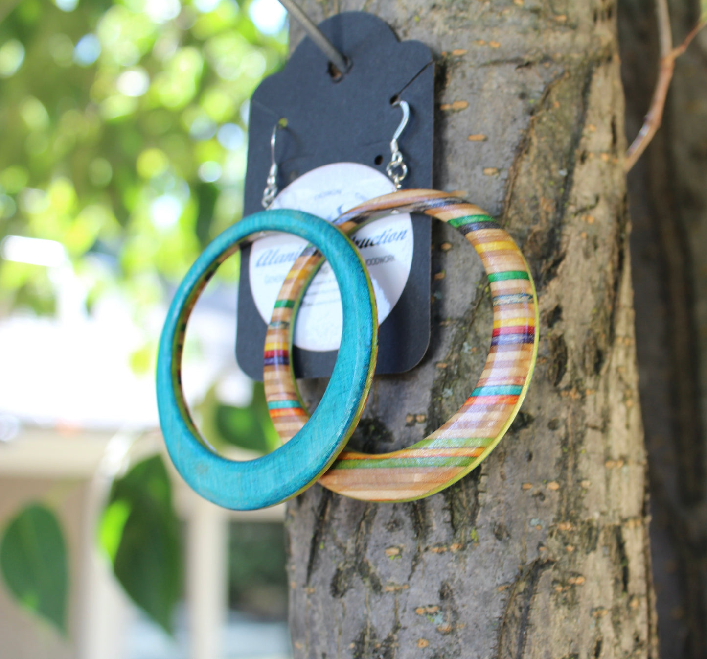 Skateboard hoop earrings