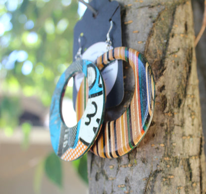 Skateboard hoop earrings