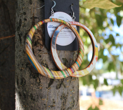 Skateboard hoop earrings